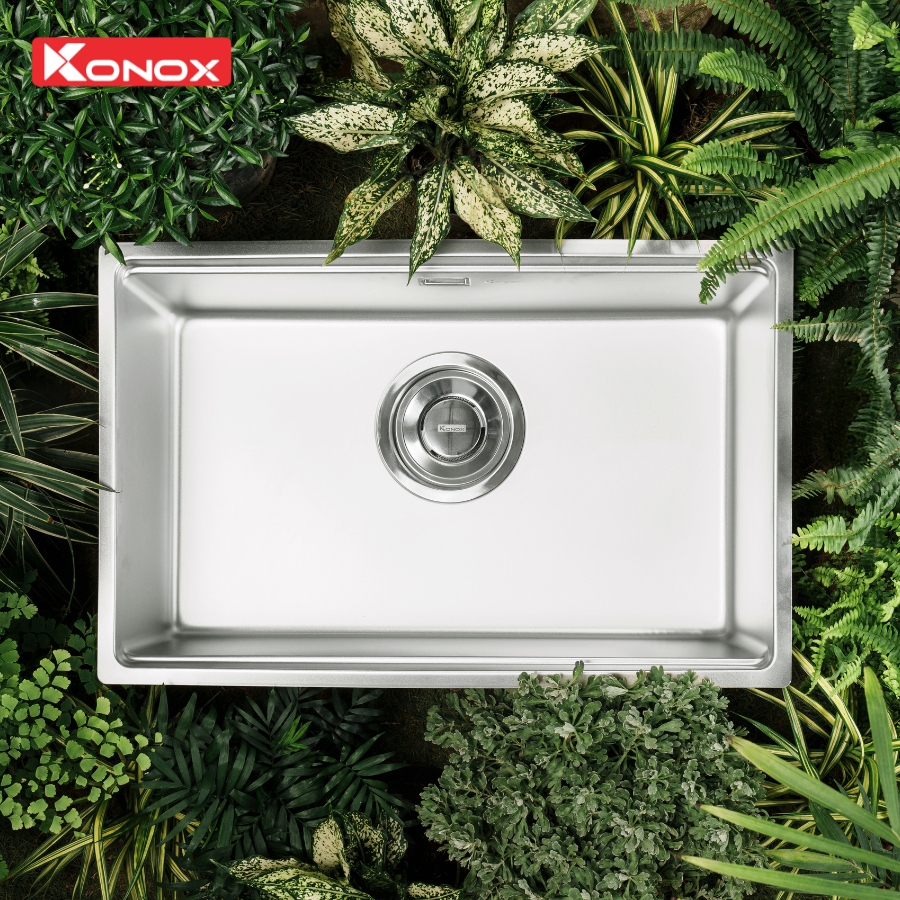 Chậu rửa bát bề mặt mịn Konox Tari 7648SM Chính hãng- Bảo hành 10 năm - Ảnh 5