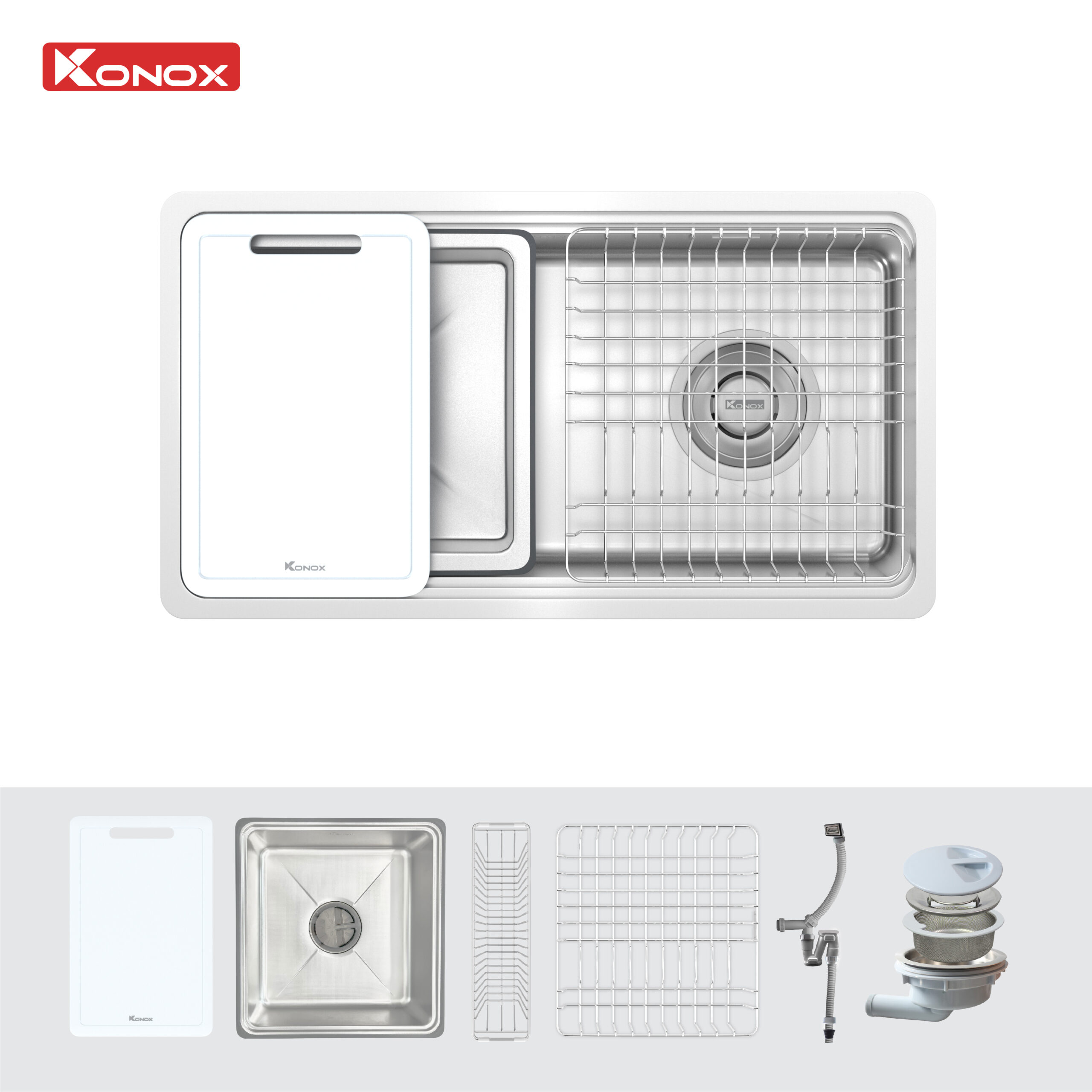 Chậu rửa bát bề mặt mịn Konox Tari 780SM chính hãng giá tốt