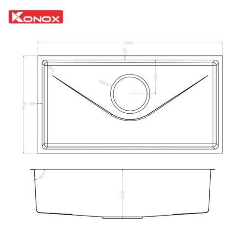 Chậu rửa bát bề mặt mịn Konox Tari 800SM chính hãng giá tốt - Ảnh 2