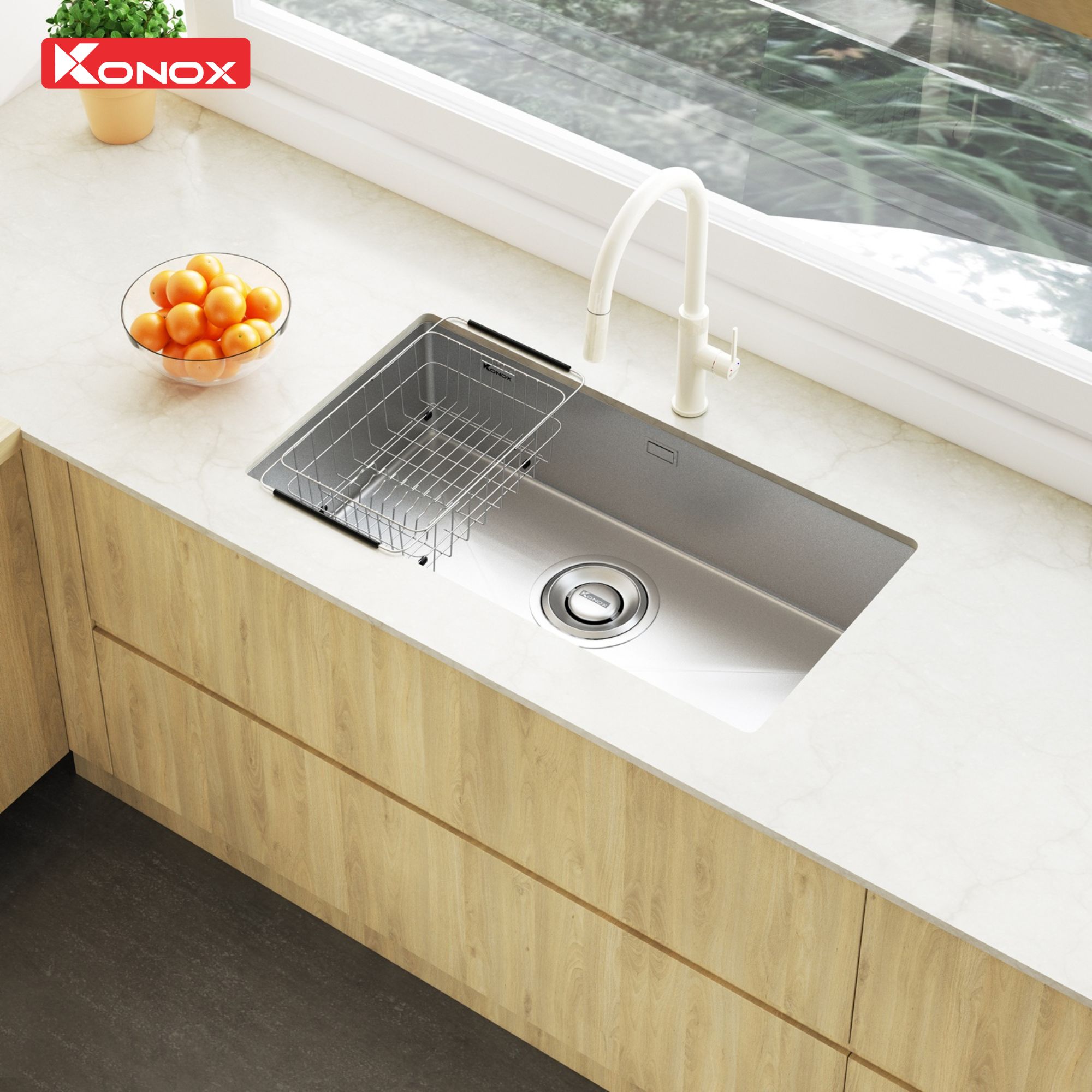 Chậu rửa bát bề mặt mịn Konox Tari 870SM giá tốt tại Luxehouse - Ảnh 2