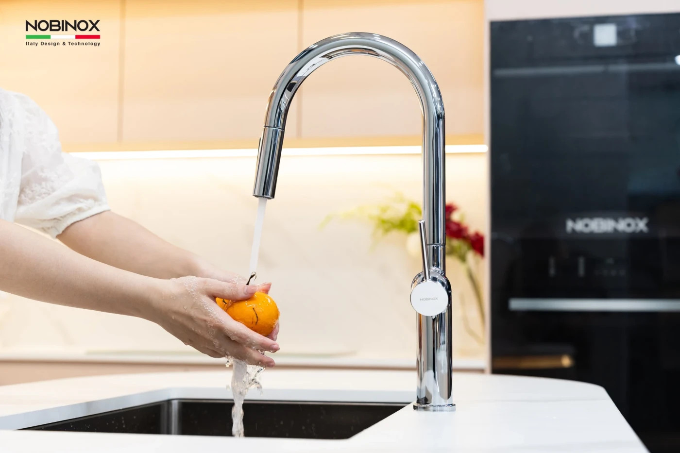 Vòi Rửa Bát Dây Rút NOBINOX ADORA NX990 Chính hãng giá tốt - Ảnh 4