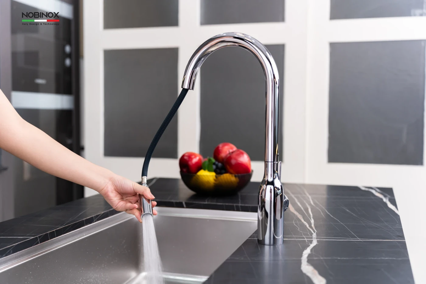 Vòi Rửa Bát Dây Rút NOBINOX AQUA NX660N Chính hãng giá tốt - Ảnh 3