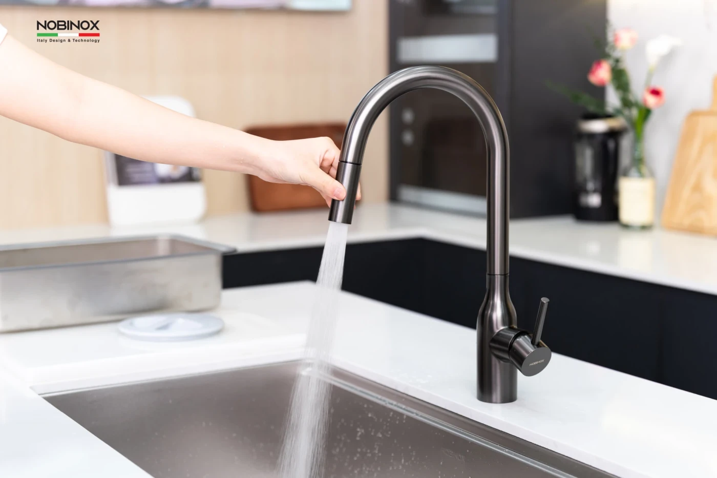 Vòi Rửa Bát Dây Rút NOBINOX AQUA NX664D Chính hãng giá tốt - Ảnh 2