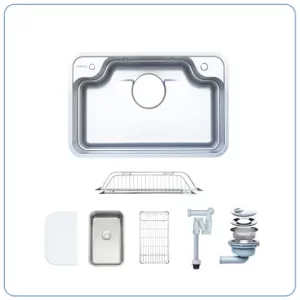 Chậu Rửa Bát 1 Hố NOBINOX ARVO B085 Tặng vòi dây rút