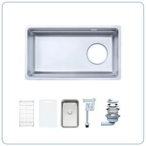 Chậu Rửa Bát 1 Hố NOBINOX ARVO V676 Tặng vòi dây rút