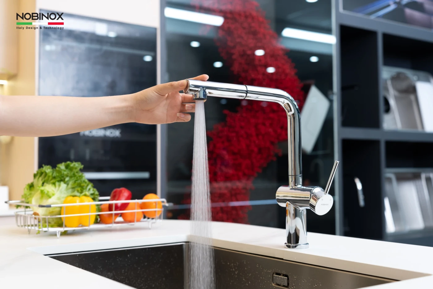 Vòi Rửa Bát Dây Rút NOBINOX BIANCO NX601 Chính hãng giá tốt - Ảnh 5