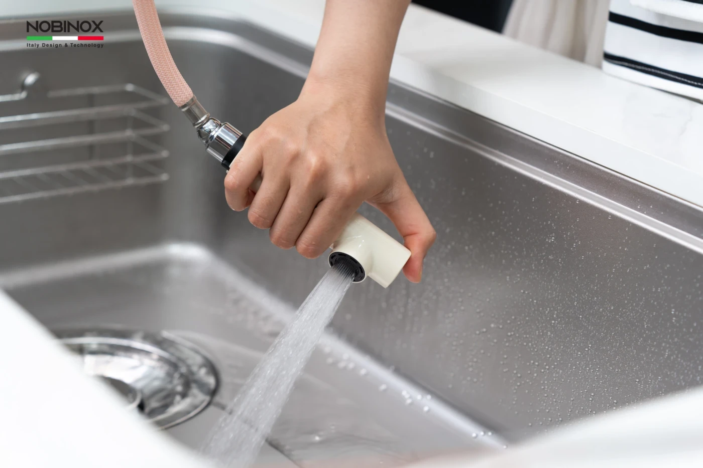 Vòi Rửa Bát Dây Rút NOBINOX BIANCO NX602 Chính hãng giá tốt - Ảnh 2