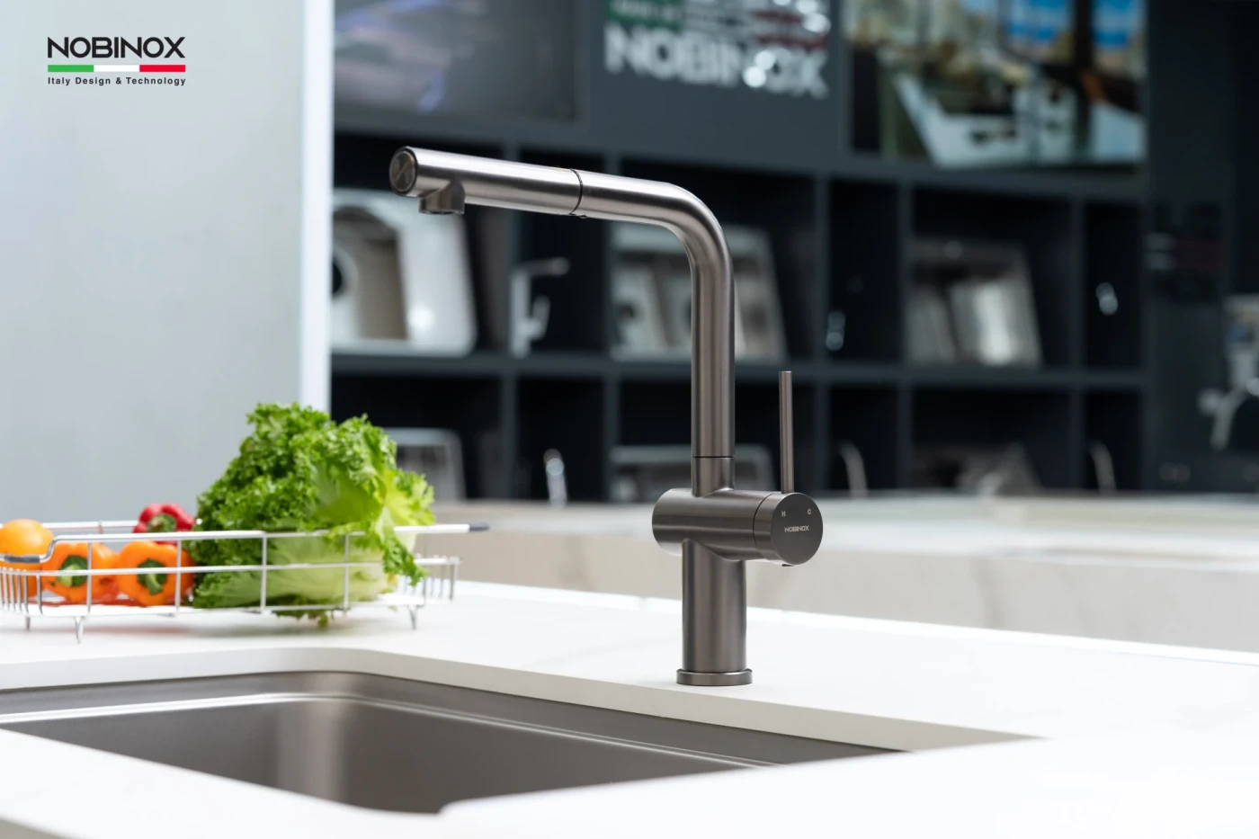 Vòi Rửa Bát Dây Rút NOBINOX BIANCO NX603 Chĩnh hãng giá tốt - Ảnh 6