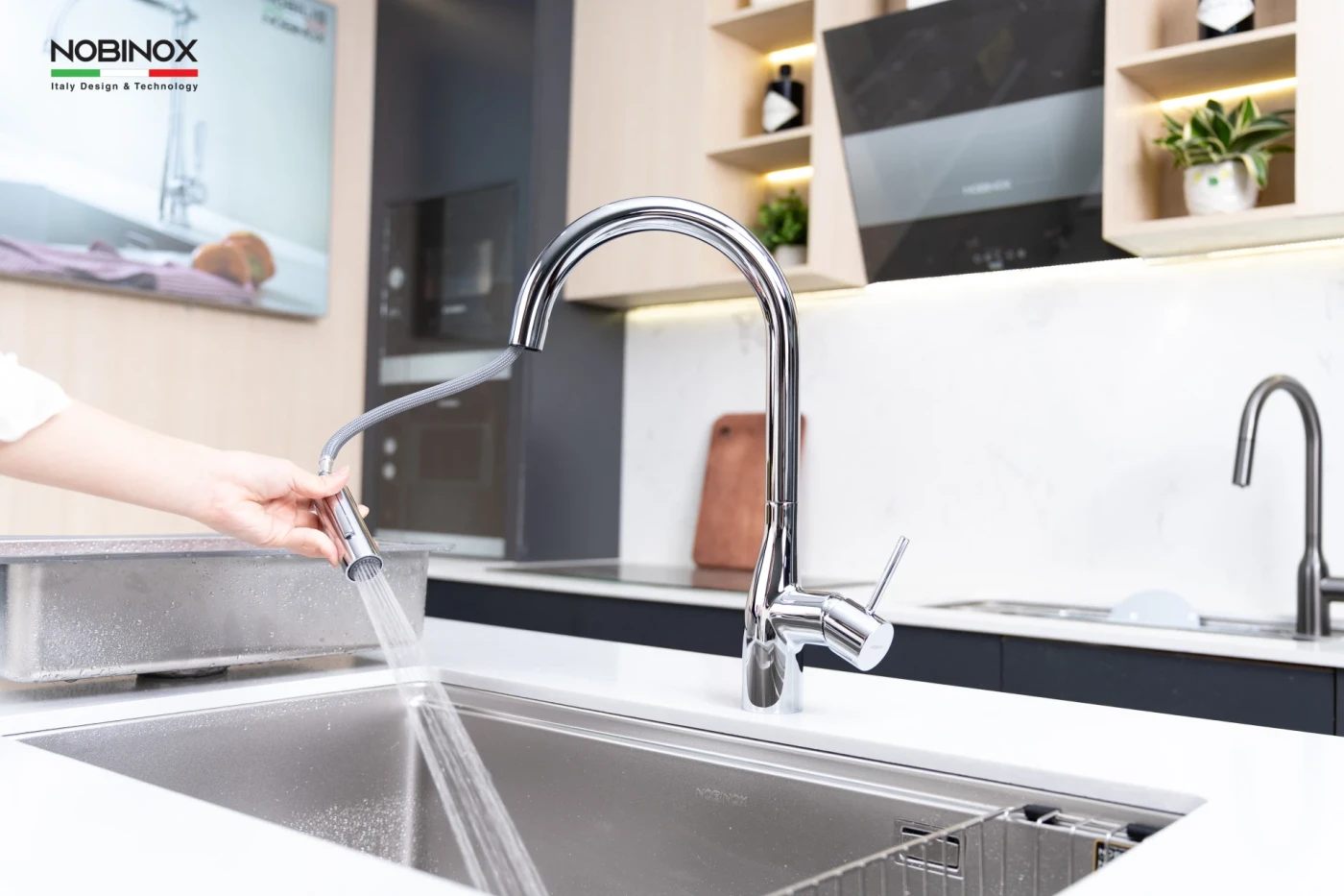 Vòi Rửa Bát Dây Rút NOBINOX JAPA NX998 Chính hãng giá tốt - Ảnh 2