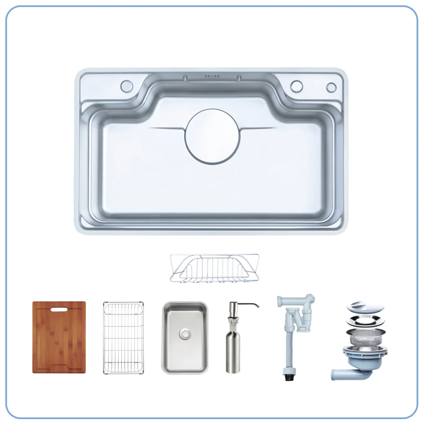 Chậu Rửa Bát 1 Hố NOBINOX LIKEN NL792D Tặng vòi dây rút
