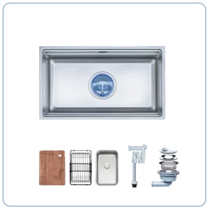 Chậu Rửa Bát 1 Hố NOBINOX LIRA NJ562D Tặng vòi dây rút