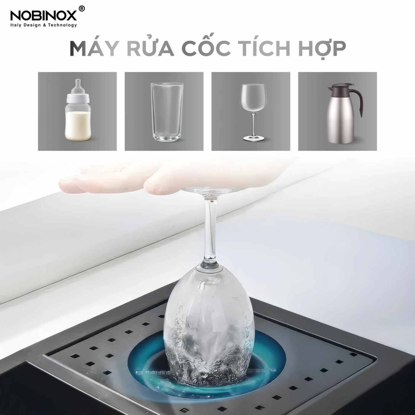 Chậu Rửa Bát NOBINOX LUMIA NJ511B Tặng kèm vòi dây rút - Ảnh 6