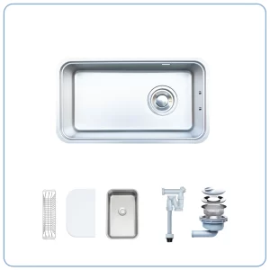 Chậu Rửa Bát 1 Hố NOBINOX NOVA A283D Tặng vòi dây rút