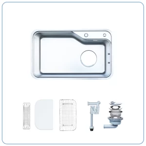 Chậu Rửa Bát 1 Hố NOBINOX NOVA A182 Tặng vòi dây rút