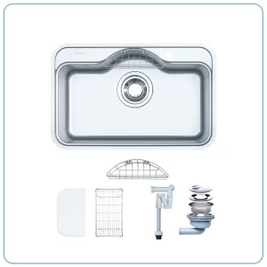 Chậu Rửa Bát 1 Hố NOBINOX ROSA NN975D Tặng vòi dây rút