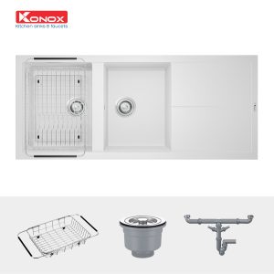 Chậu rửa bát KONOX Granite Livello Smart 1160 Silver Nhập khẩu Ý