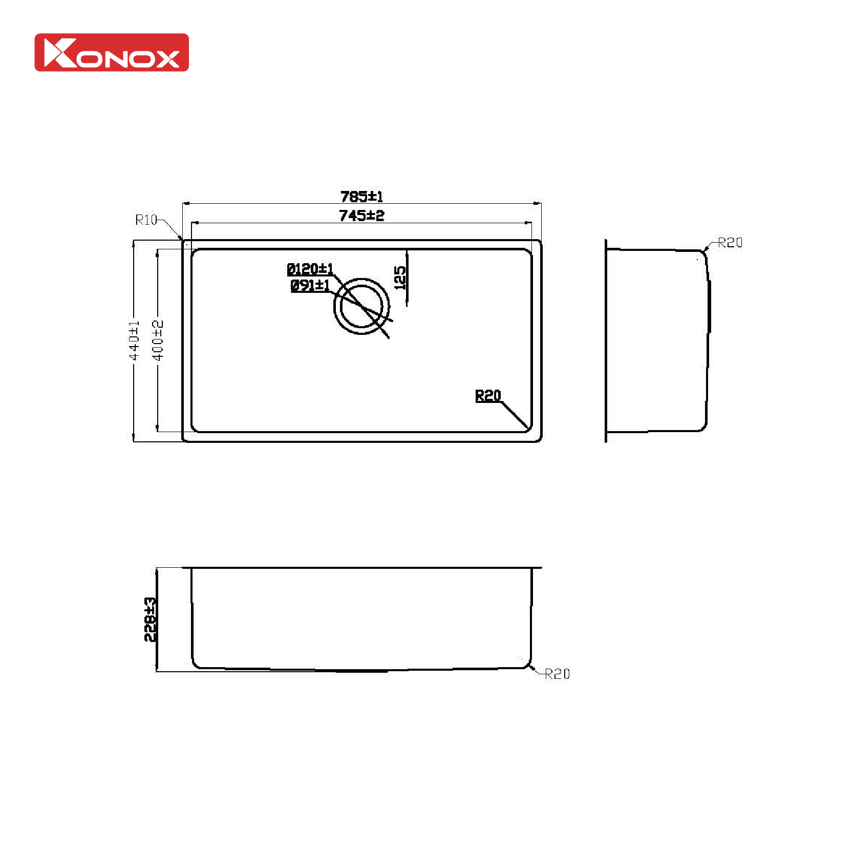 Chậu rửa bát KONOX Turkey Sink STELO 780U Nhập khẩu chính hãng - Ảnh 2