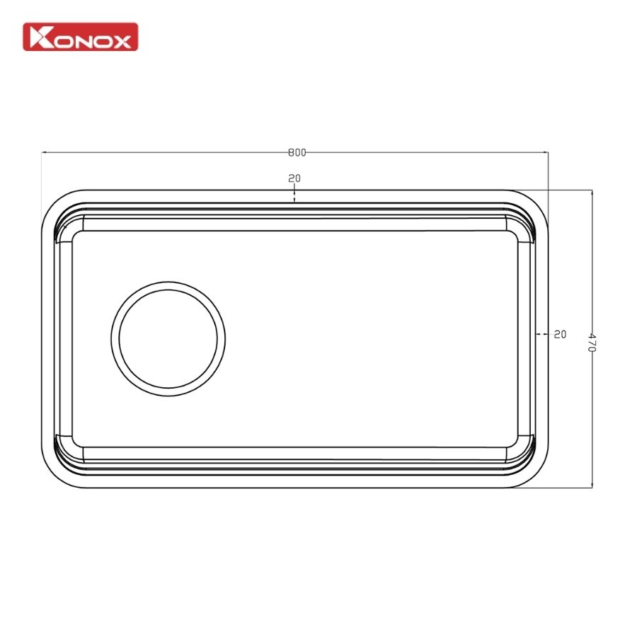 Chậu rửa bát chống xước (phiên bản cá nhân hóa) Konox Tari Smart 8047PP-L Chính hãng - Ảnh 2