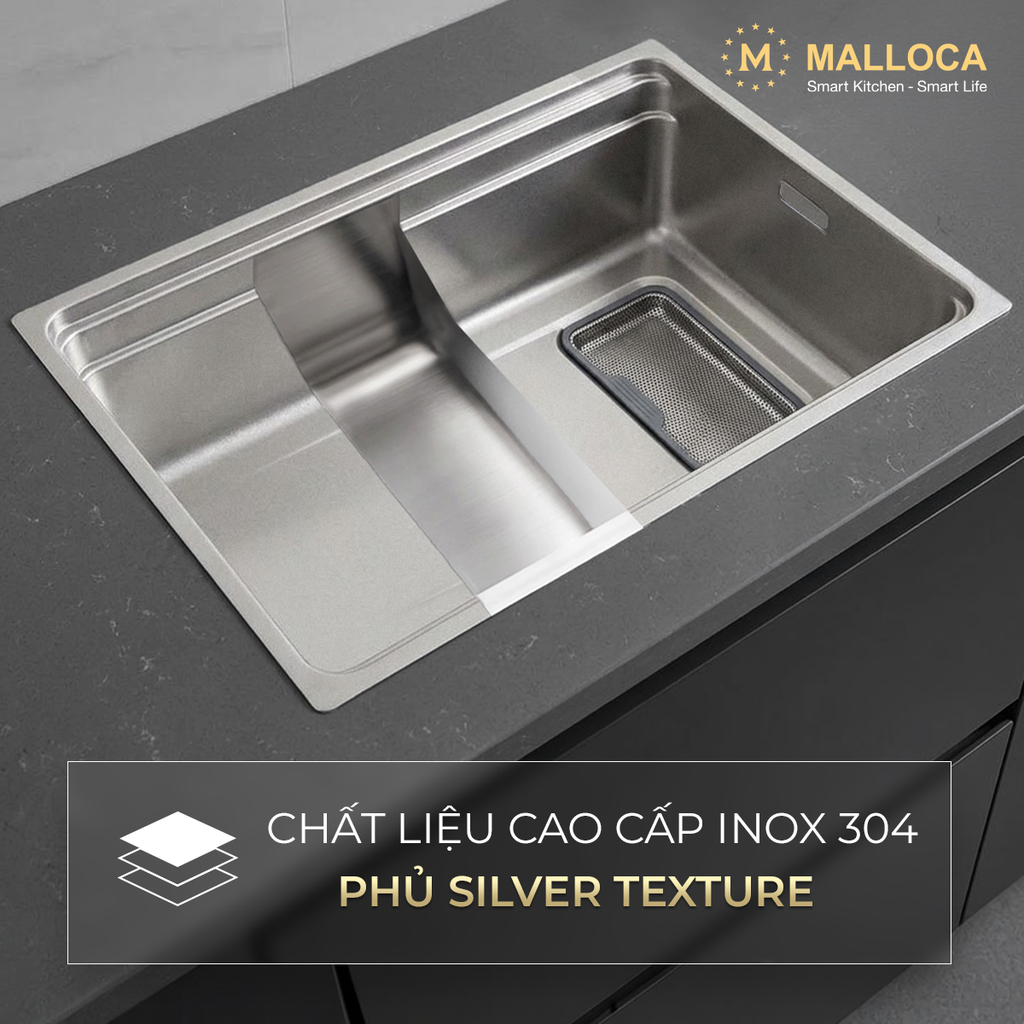 Chậu rửa chén Malloca SILVER MS7750SI Chính hãng giá tốt - Ảnh 3