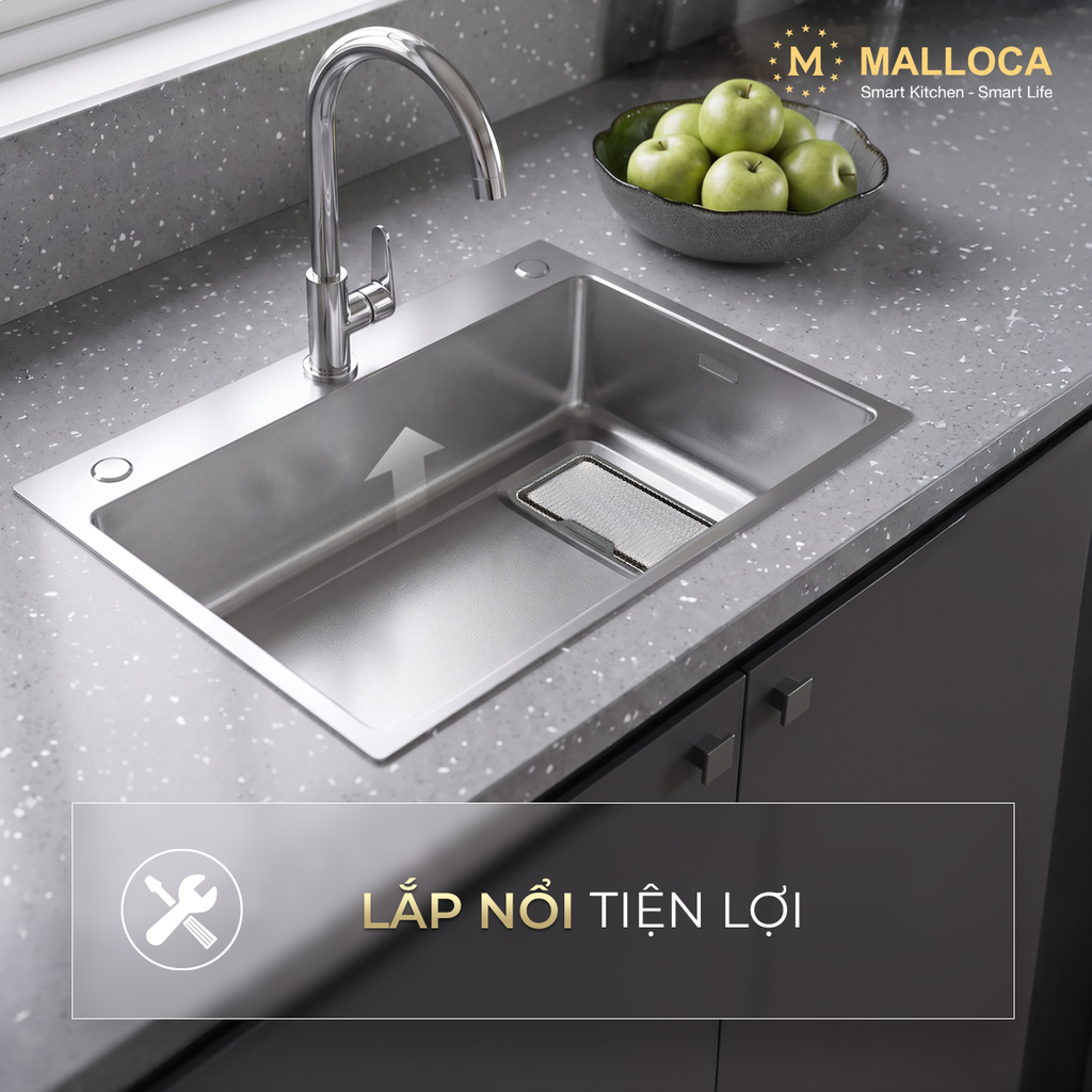 Chậu rửa chén Malloca SILVER MS7750SI Chính hãng giá tốt - Ảnh 2