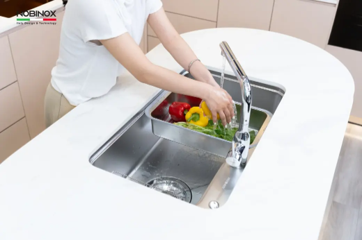 Chậu Nobinox Hari Plus 8250R | Tặng kèm vòi dây rút - Ảnh 10