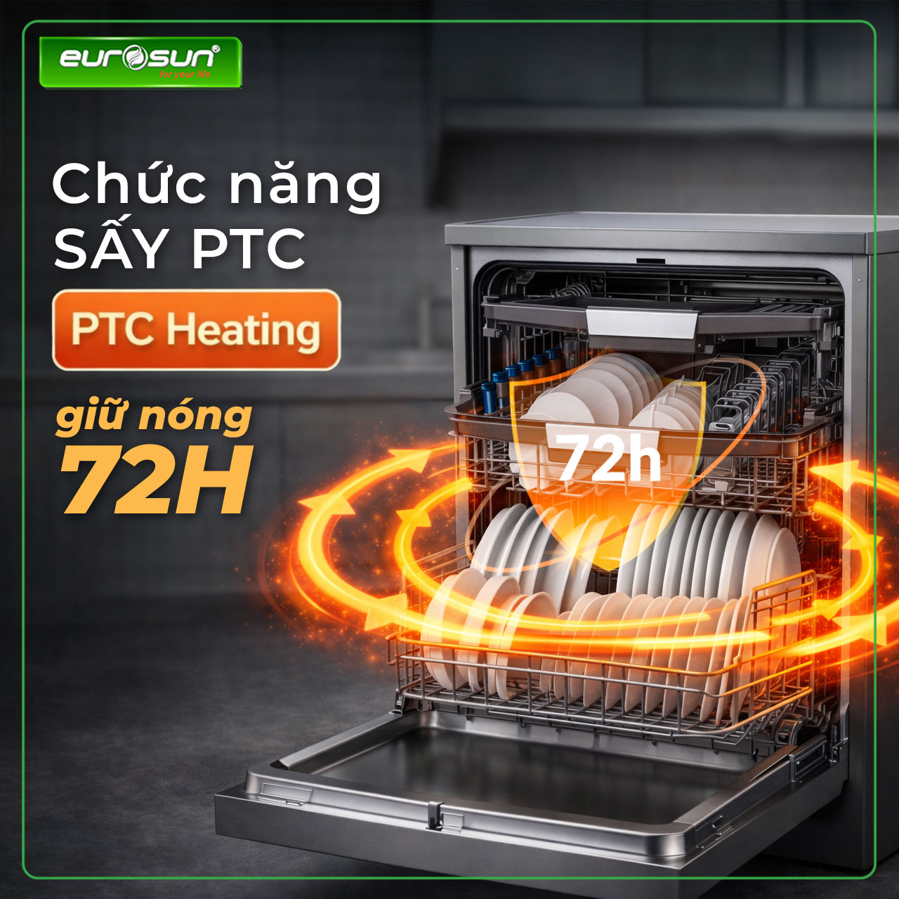 Máy rửa bát Eurosun SMS81EU71B Chính hãng| Giá tốt - Ảnh 5